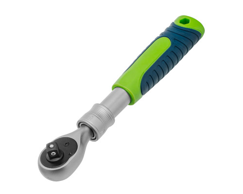 Ключ-трещотка телескопический 3/8", 215-315 мм, 72 зуба, с быстрым сбросом Сибртех 14076