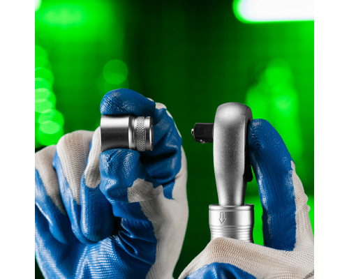 Ключ-трещотка телескопический 3/8", 215-315 мм, 72 зуба, с быстрым сбросом Сибртех 14076