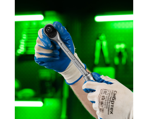 Ключ-трещотка телескопический 3/8", 215-315 мм, 72 зуба, с быстрым сбросом Сибртех 14076