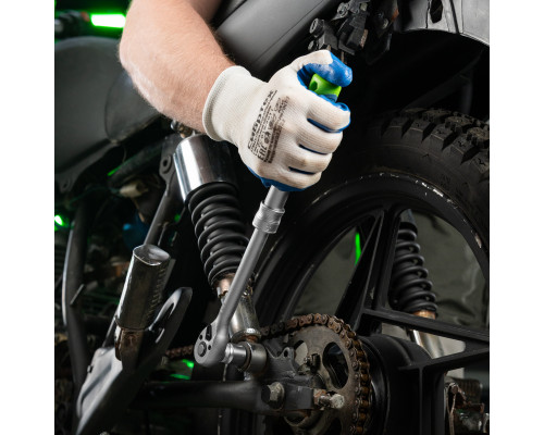 Ключ-трещотка телескопический 3/8", 215-315 мм, 72 зуба, с быстрым сбросом Сибртех 14076