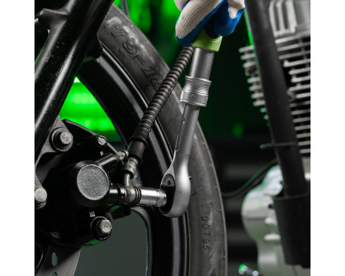 Ключ-трещотка телескопический 3/8", 215-315 мм, 72 зуба, с быстрым сбросом Сибртех 14076