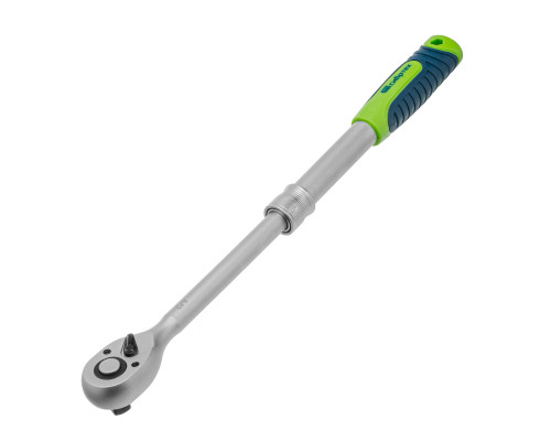 Ключ-трещотка телескопический 1/2", 300-430 мм, 72 зуба, с быстрым сбросом Сибртех 14077