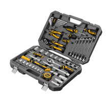 Набор инструментов, 1/2", 1/4", CrV, S2, пластиковый кейс, 64 предмета Denzel 15801