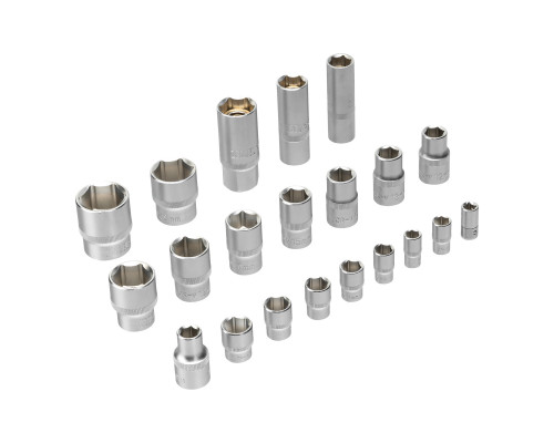 Набор инструментов, 1/2", 1/4", CrV, S2, пластиковый кейс, 64 предмета Denzel 15801