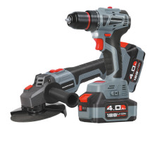 Аккумуляторный бесщеточный набор 2в1 Profipower Тип-2 УШМ MKDGA-18V, шуруповерт MKBL-18B, Li-ion-2шт 18В, 4.0Ач, З/У E0220