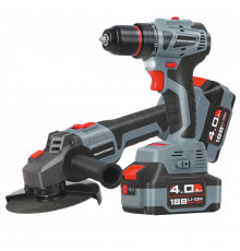 Аккумуляторный бесщеточный набор 2в1 Profipower Тип-2 УШМ MKDGA-18V, шуруповерт MKBL-18B, Li-ion-2шт 18В, 4.0Ач, З/У E0220