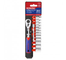 Набор торцевых головок с трещоткой WORKPRO 1/4" 14 шт. WP202556