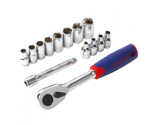 Набор торцевых головок с трещоткой WORKPRO 1/4" 14 шт. WP202556