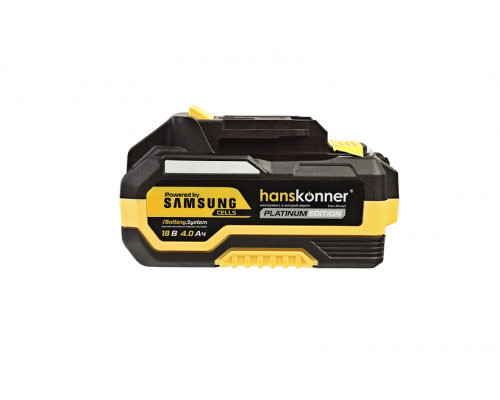 Аккумулятор Hanskonner PLATINUM 18 В, 1BatterySystem, 4.0 Ач, SAMSUNG HBP2004PRO
