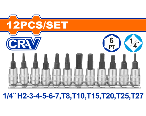 Набор торцевых головок 1/4" 12 шт WADFOW WST2414