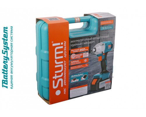 Аккумуляторный гайковерт Sturm 1BatterySystem CD20350BLC