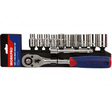Набор торцевых головок с трещоткой WORKPRO 1/2" 12 шт. WP202558