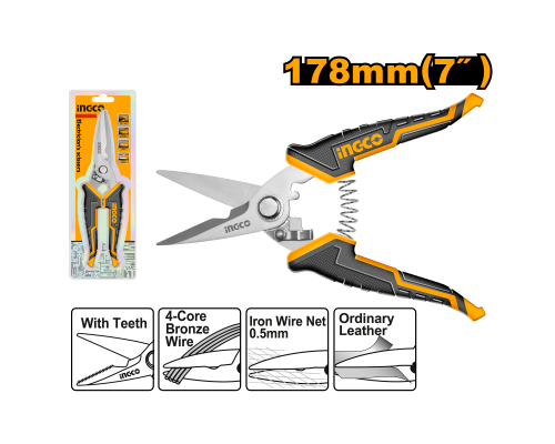 Универсальные ножницы INGCO 178 мм HES0187