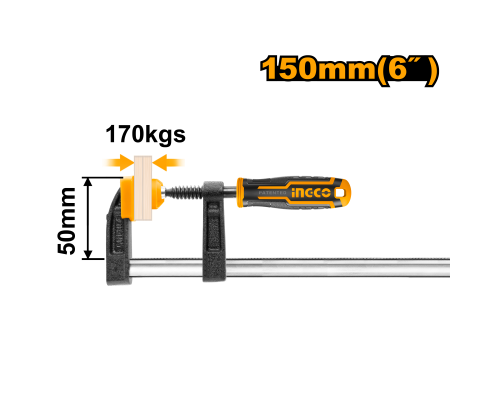 Струбцина столярная INGCO INDUSTRIAL 50х150 мм HFC020501