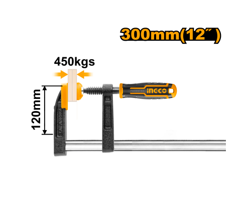 Струбцина столярная INGCO INDUSTRIAL 120х300 мм HFC021201