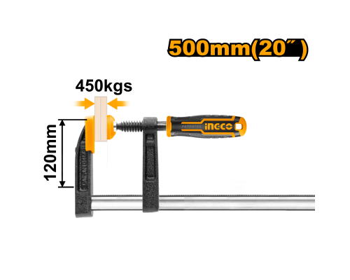 Струбцина столярная INGCO INDUSTRIAL 120х500 мм HFC021202