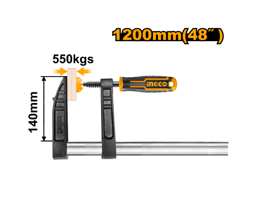 Струбцина столярная INGCO INDUSTRIAL 140х1200 мм HFC021401