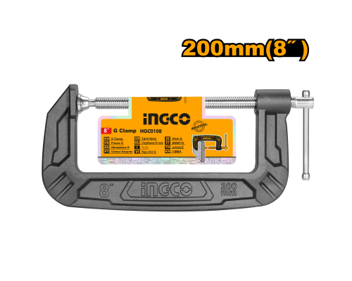 Струбцина столярная G-образная INGCO INDUSTRIAL 200 мм HGC0108