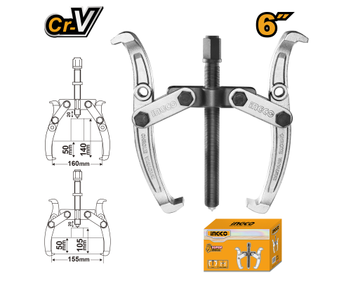 Съемник с двумя захватами INGCO INDUSTRIAL 6" HGP08026