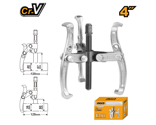 Съемник с тремя захватами INGCO INDUSTRIAL 4" HGP08034