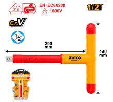 Вороток Т-образный диэлектрический INGCO HITH121 INDUSTRIAL 1/2" 200 мм