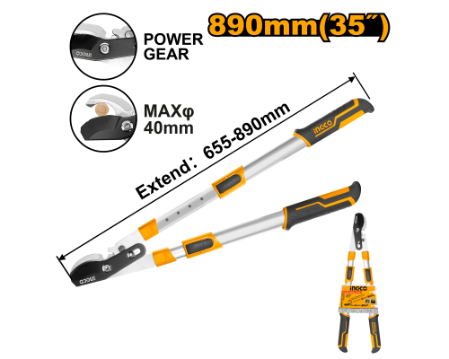 Сучкорез садовый с телескопическими ручками INGCO INDUSTRIAL 650-850 мм HLTA7608