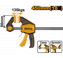 Струбцина быстрозажимная INGCO INDUSTRIAL 80х450 мм HQBC18801