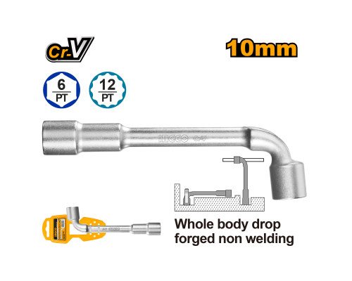Ключ торцевой изогнутый INGCO INDUSTRIAL 10 мм HWL1008