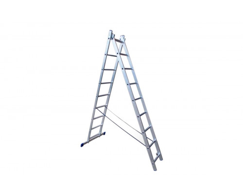 Лестница двухсекционная STAIRS алюминиевая 9 ступеней AL 209