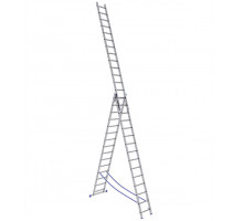 Лестница трехсекционная STAIRS алюминиевая 14 ступеней AL 314