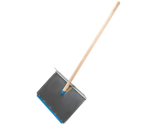 Лопата тротуарная, алюминиевая, 600 х 400 х 1420, деревянный черенок Сибртех 61490