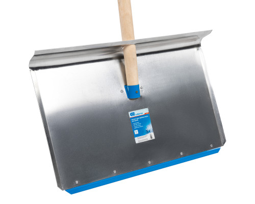 Лопата тротуарная, алюминиевая, 600 х 400 х 1420, деревянный черенок Сибртех 61490