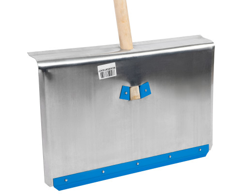 Лопата тротуарная, алюминиевая, 600 х 400 х 1420, деревянный черенок Сибртех 61490