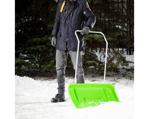 Движок для уборки снега пластиковый, 815 х 440 х 1150 мм, алюминиевая рукоятка СИБРТЕХ 61498