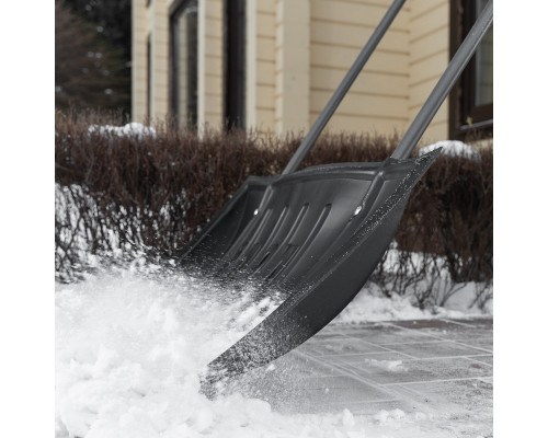 Движок для снега пластиковый, 780 х 420 х 1140 мм, стальная рукоятка СИБРТЕХ 61594