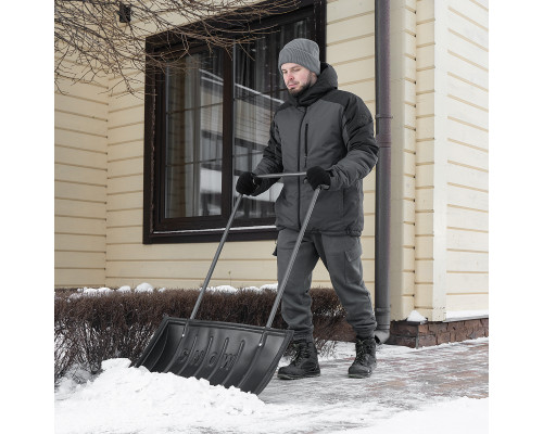 Движок для снега пластиковый, 780 х 420 х 1140 мм, стальная рукоятка СИБРТЕХ 61594