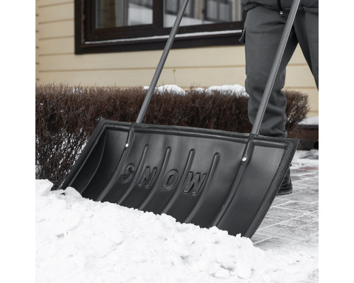 Движок для снега пластиковый, 780 х 420 х 1140 мм, стальная рукоятка СИБРТЕХ 61594
