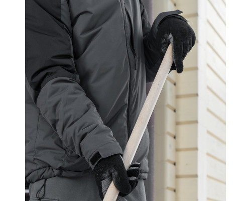 Лопата для уборки снега, полипропилен, 405х410х1470 мм, деревянный черенок 61688