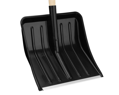 Лопата для уборки снега, полипропилен, 405х410х1470 мм, деревянный черенок 61688