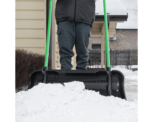 Скрепер для уборки снега PALISAD BASE полипропилен, 710x320x1325 мм, усиленная стальная рукоятка 61689