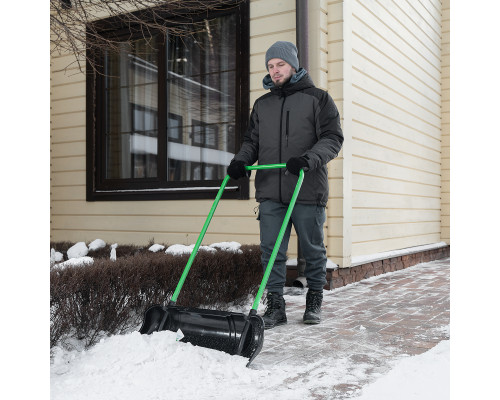 Скрепер для уборки снега PALISAD BASE полипропилен, 710x320x1325 мм, усиленная стальная рукоятка 61689