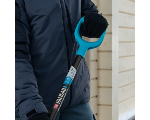 Лопата для уборки снега PALISAD LUXE поликарбонат, 475x400x1385 мм, алюминиевый черенок, ПВХ оплетка 61692