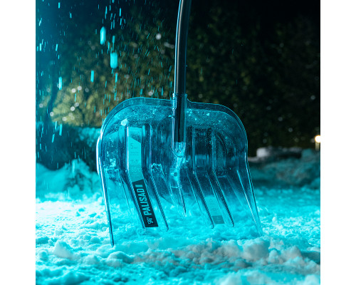 Лопата для уборки снега PALISAD LUXE поликарбонат, 475x400x1385 мм, алюминиевый черенок, ПВХ оплетка 61692