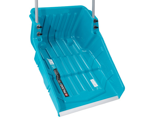 Скрепер-волокуша для уборки снега PALISAD LUXE полипропилен, колеса, 595х715х1445мм, рукоятка с ПВХ 61694