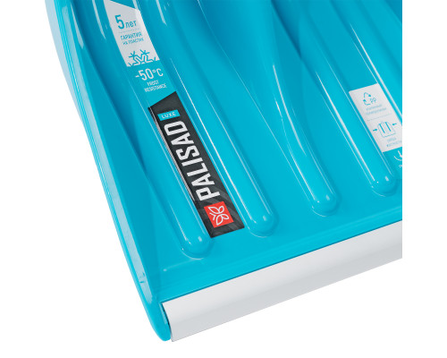 Лопата для уборки снега PALISAD LUXE полипропилен, 350х405х1300мм, алюминиевый черенок, ПВХ накладка 61776