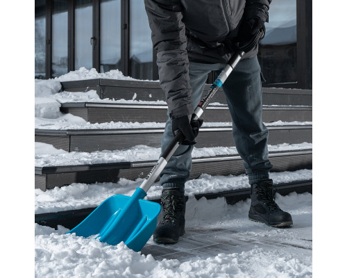 Лопата для уборки снега PALISAD LUXE полипропилен, 350х405х1300мм, алюминиевый черенок, ПВХ накладка 61776