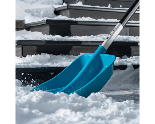 Лопата для уборки снега PALISAD LUXE полипропилен, 350х405х1300мм, алюминиевый черенок, ПВХ накладка 61776