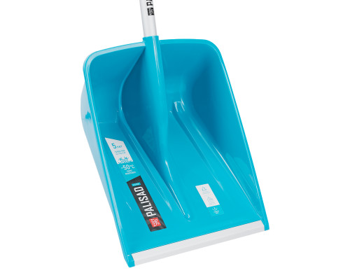 Лопата для уборки снега PALISAD LUXE полипропилен, 365х460х1500 мм, алюминиевый черенок, ПВХ накладка 61794