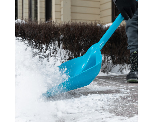 Лопата для уборки снега PALISAD LUXE полипропилен, 330х490х1265 мм, цельнолитая конструкция 61795
