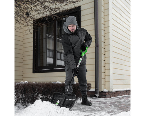 Лопата для уборки снега PALISAD BASE полипропилен, 455х345х1330 мм, алюминиевый черенок 61798